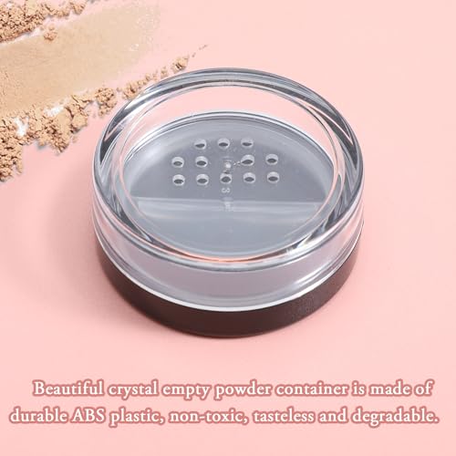 2pcs 10ml Travel Refillable Loose Powder Containers with Sifter