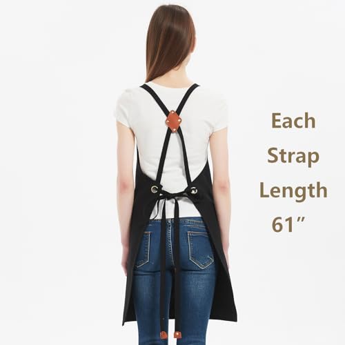 Cross Back Apron for Men & Women - 12oz Cotton Canvas with Pockets