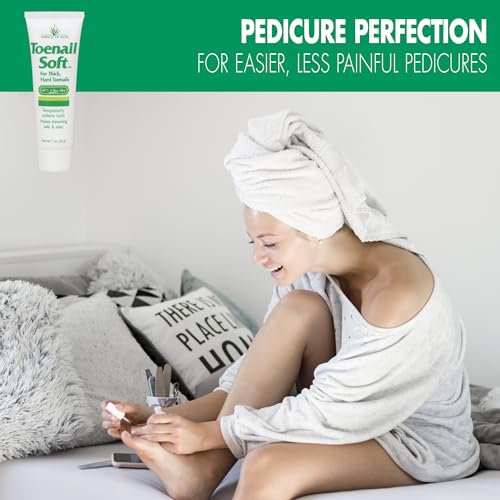 Toenail Softener for Thick Hard Toenails - Safe for Seniors & All Ages - Fast-Acting Toenail Softening Cream - Non Greasy Nail Cream Formulated with Natural Aloe Vera (1 Ounce Tube (Pack of 1))