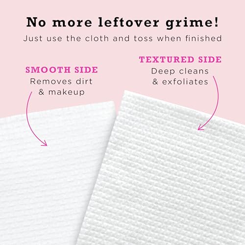 ERASE YOUR FACE Disposable Face Towels - Pink 50 Count - Fragrance-Free, Dual-Sided & Safe for Sensitive Skin