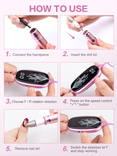 SUBAY Professional Nail Drill Kit 25000 RPM Manicure & Pedicure Set