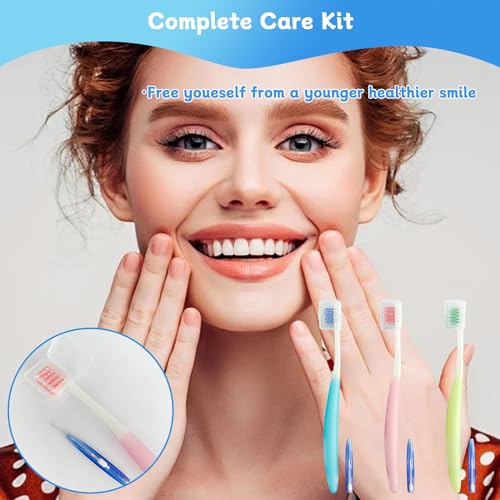 3-Pack Orthodontic Dental Care Kit with Soft Bristle Toothbrushes