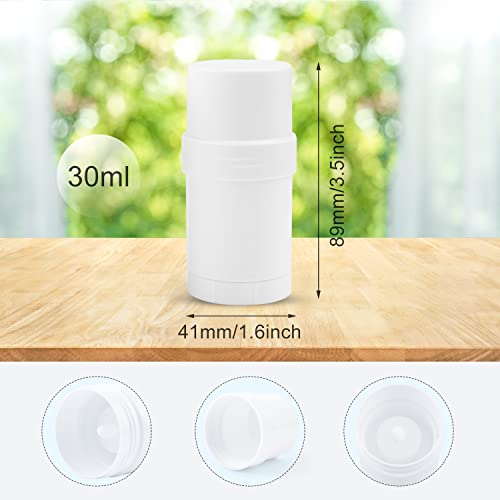 6 Pack 30ml Plastic Twist-Up Deodorant Containers for DIY Cosmetics
