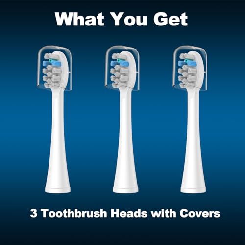 FitMount 3-Pack Replacement Flossing Toothbrush Heads for Waterpik Sonic Fusion