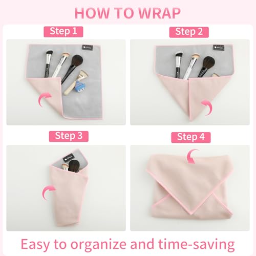 DUcare 10.5 Inch Pink Self-Adhesive Makeup & Travel Organizer Cloth