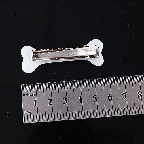 Dog Bone Hair Clips - Set of 4 Black & White Hairpins for Women & Girls