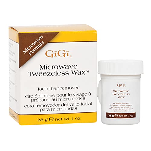 GiGi Microwave Tweezeless Wax - Honey-Infused Facial Hair Remover, 1 oz