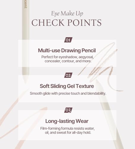 Heart Percent Gel Eyeliner Pencil #14 Champagne Gleam - Waterproof, Long-Lasting Aegyo Sal Highlighter