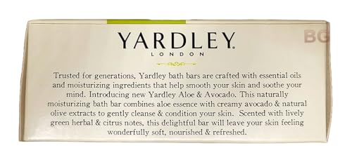 Yardley Fresh Aloe Bar Soap - Aloe & Avocado, 4.25 oz, 4 Pack
