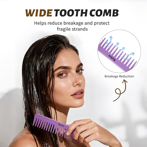 BALON 4-Piece Detangling Hair Brush Set - Purple Paddle Brush for All Hair Types