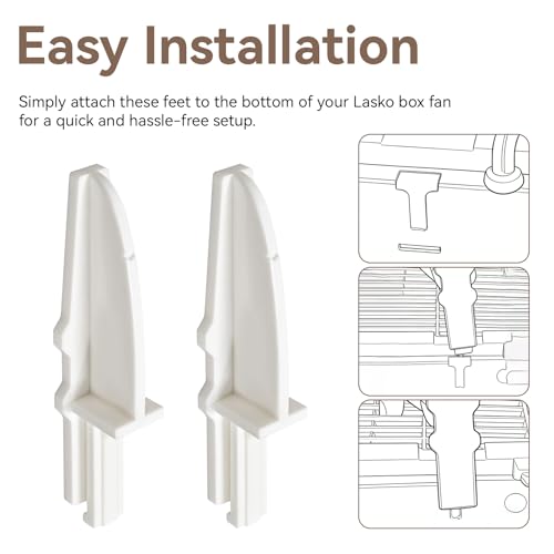 Lasko 20" Box Fan Feet Replacement - Anti-Slip Design, White (4 Pack)