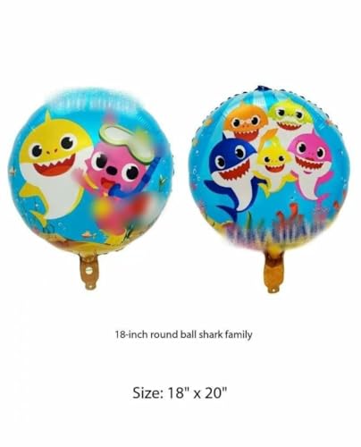 Shark Birthday Party Decorations Set - 12 Pcs Helium Balloons