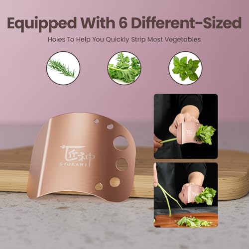 Adjustable Stainless Steel Finger Guards for Cutting Food - 2 Pcs, Rose Gold