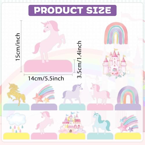 12Pcs Rainbow Unicorn Honeycomb Centerpieces for Birthday Party