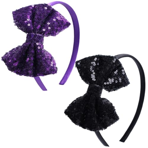 Sparkly Sequin Bow Headband for Girls and Women - Comfortable Glitter Hair Accessory