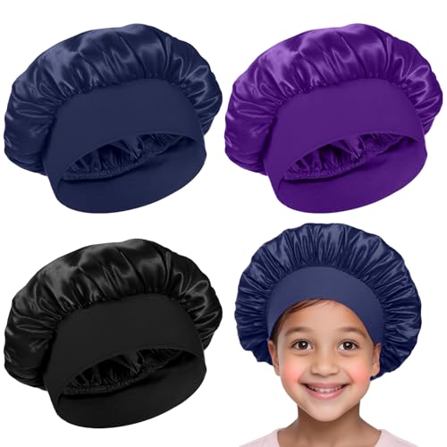 Kids Satin Silk Bonnet Set - Baby Girl & Boy Sleep Caps, 3 Colors