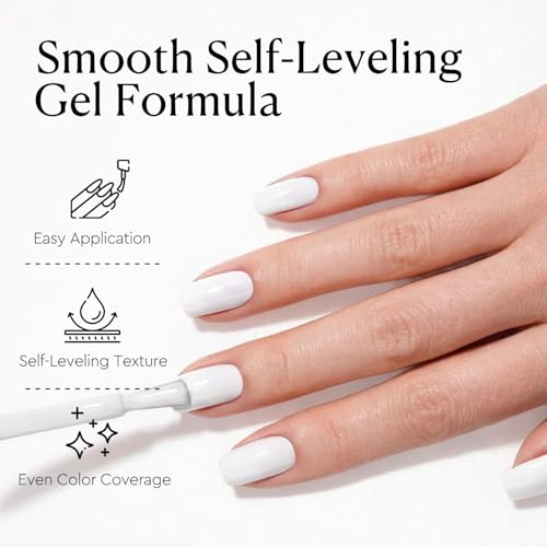 AZUREBEAUTY 18ML White Gel Nail Polish - High Gloss for French Tips
