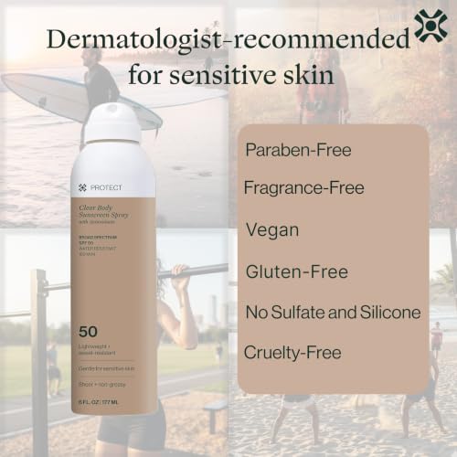 Dermasport SPF 50 Clear Body Sunscreen Spray - Water Resistant 6 oz