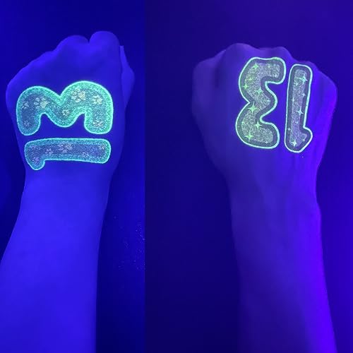 Glow in the Dark 13 Temporary Tattoo Stickers - 48 Pack