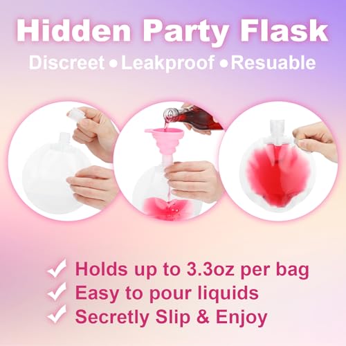 10 Pcs 3 Oz Plastic Flasks Set with Funnel - Discreet Drink Pouches
