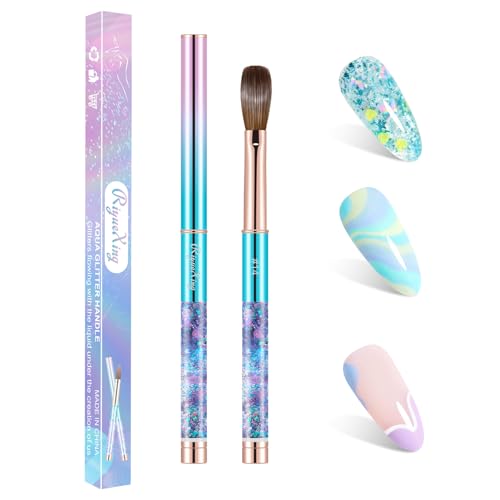 RIYUEXING Blue Size 14 Kolinsky Acrylic Nail Brush for Nail Art & Manicure