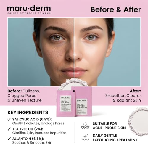 Maruderm Fruit Enzyme Powder Exfoliant for Face - Gentle Pore Cleansing & Brightening, 60g