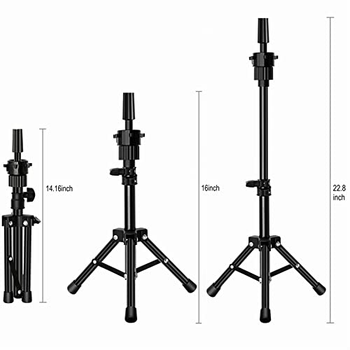 FUTAI Adjustable Wig Stand Tripod for Mannequin Head - Metal Holder
