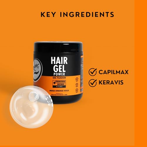 Rolda Extra Strong Hold Hair Gel for Men - Alcohol Free, High Shine, 17.6 oz