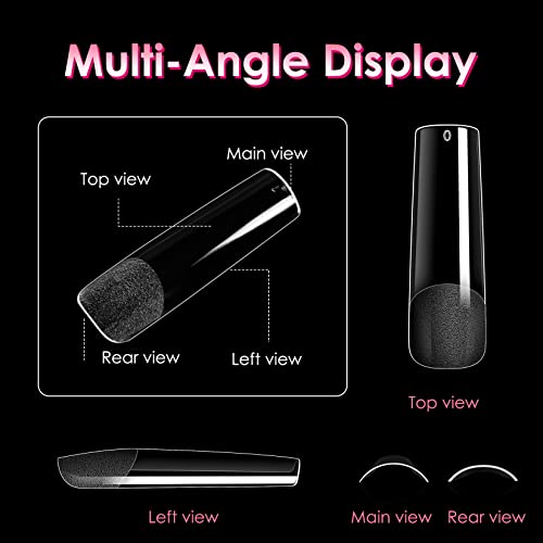 Ranrose XXL Long Straight Half Matte Nail Tips - 240 PCS