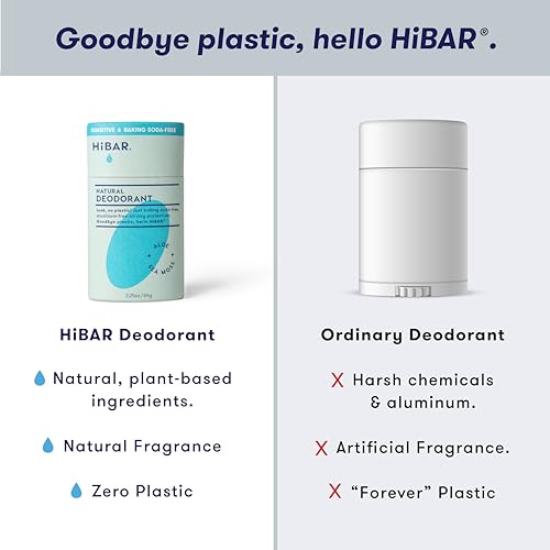 HiBAR Sensitive Deodorant - Plastic-Free & Aluminum-Free - Vegan