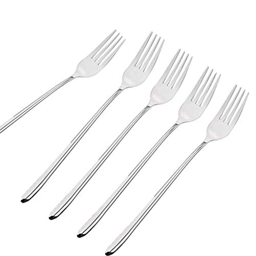 5-Pack Long-Handled Stainless Steel Forks - Heavy Duty