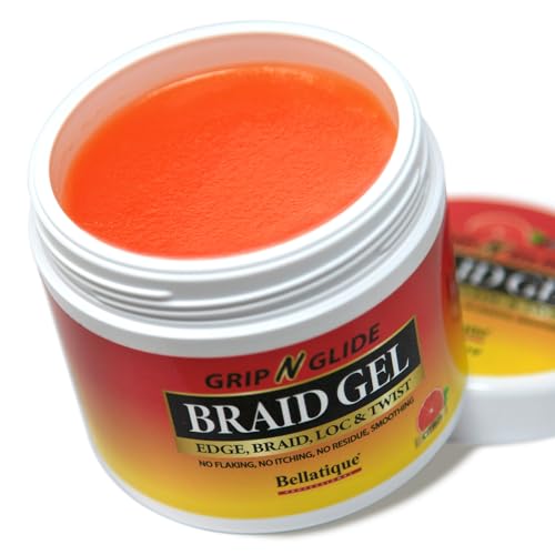 BELLATIQUE Grip N Glide Braiding Gel, Maximum Hold for Locs & Twists, 15 oz