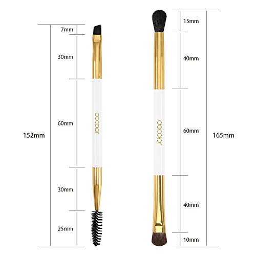 Docolor Duo Eyebrow and Eyelash Brush Set - 2PCS Angled Brow & Spoolie