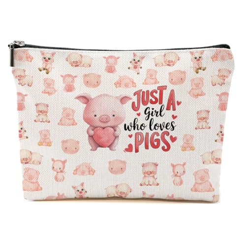 Multicolor Pink Pig Makeup Bag for Women, Cosmetic & Toiletry Travel Organizer