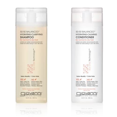 Giovanni 50:50 Unscented Hydrating Shampoo & Conditioner Set - 9 Fl Oz Each