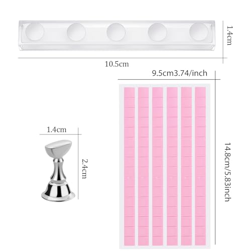 Etercycle Magnetic Nail Stand Set with 80 Reusable Putty for Art Practice