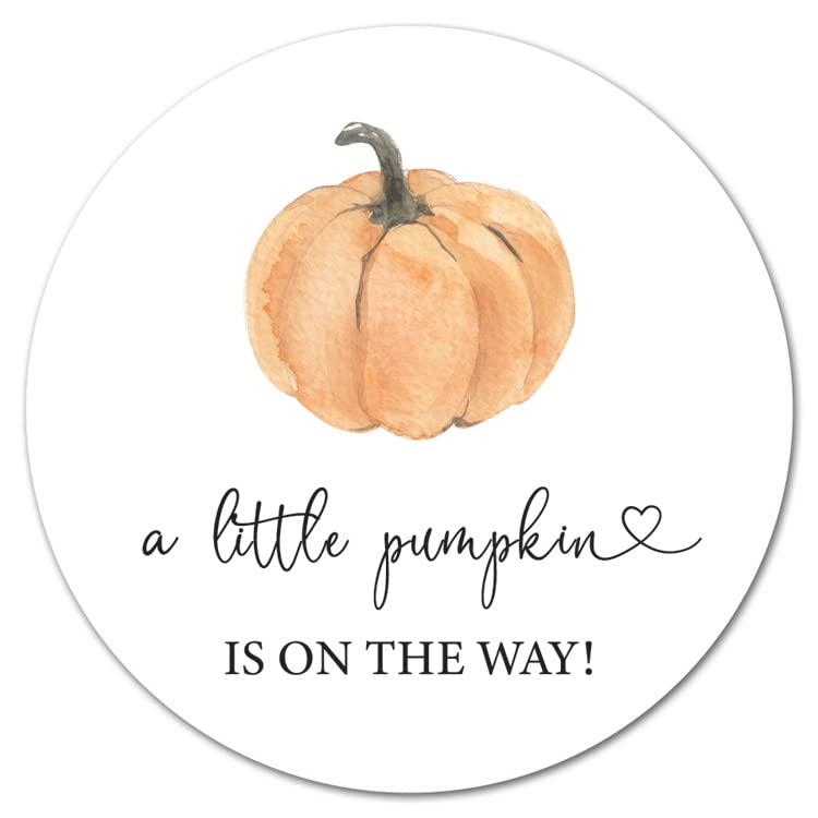 1.5" Pumpkin Baby Shower Stickers – Set of 60