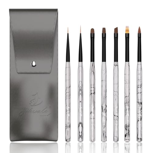 7Pcs Nail Art Brushes Set NB-111-WB-7PCS by YIHUALE – Professional Gel Polish Design Tools