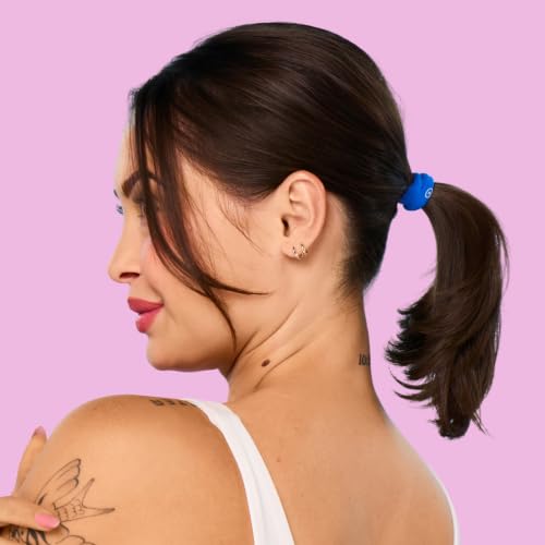 Gimme Beauty Seamless Nylon Hair Bands - 10 Pack, Cobalt/Purple Starburst