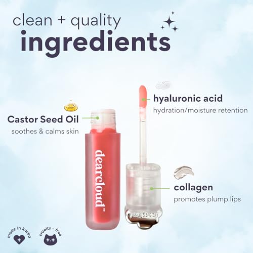 dearcloud Jelly Wave Lip Oil - Tinted Collagen Gloss in Candied, 0.13 oz