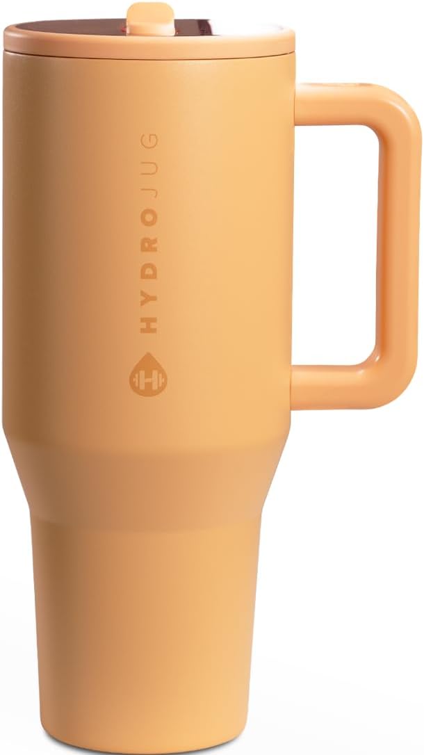 HydroJug 32 oz Insulated Water Bottle - Leak Resistant with Handle & Flip Straw | Pink Sand