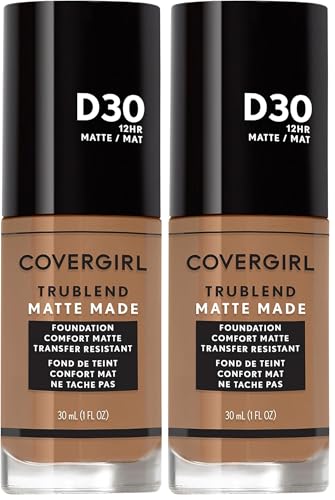 CoverGirl TruBlend Matte Made Liquid Foundation Bronze 1 Fl Oz Pack of 2 - Long-Lasting, Oil-Absorbing, Cruelty-Free Makeup