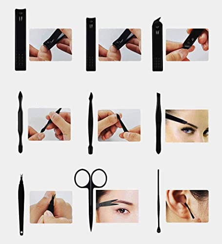 QLNE Red Nail Clipper Set with Manicure Pedicure Tools & Case