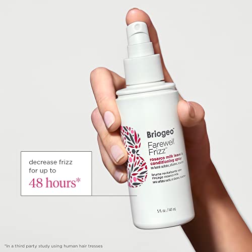 Briogeo Farewell Frizz Rosarco Milk Leave-In Conditioning Spray | Lightweight Detangler & Frizz Control with Rosehip, Argan & Coconut Oils | Silicone-Free | Vegan & Cruelty-Free