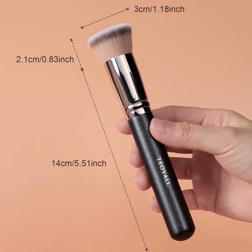 TEOYALL Kabuki Foundation Brush - Flat Top Buffing Brush for Liquid