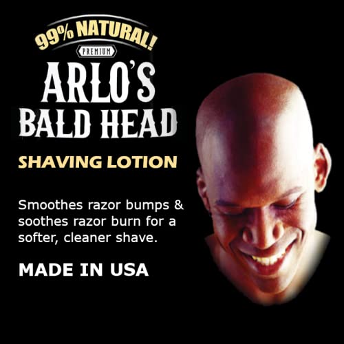 Arlo's Bald Head Shaving Lotion 6 oz - Natural, Irritation-Free Razor Glide
