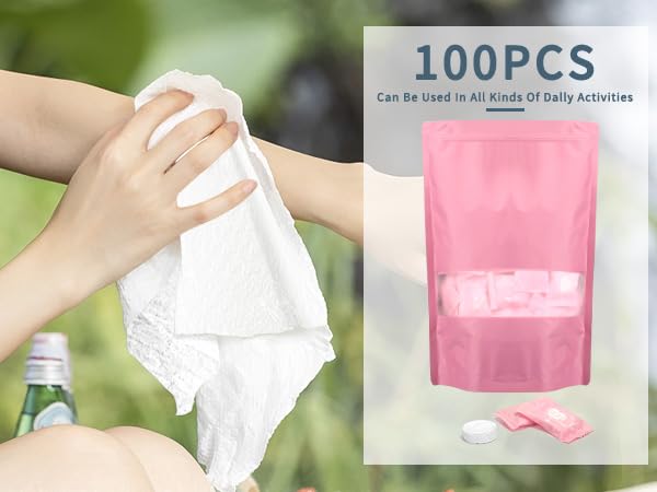 Classycoo Compressed Cotton Towels - 100 PCS Portable Face Cloths