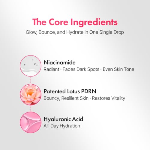 Hanskin PDRN Glow Serum with Pink Lotus & Peptides - Hydrating Face Treatment