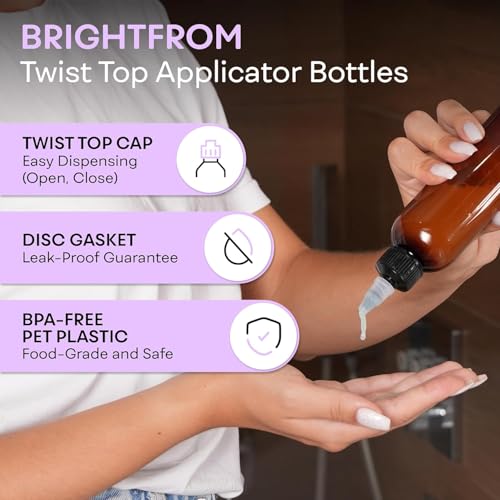 8oz Refillable Plastic Squeeze Bottles with Twist Top - BPA-Free, Multi-Purpose