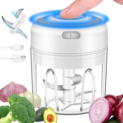 ThomsMait Electric Garlic Chopper - 30W USB Rechargeable Mini Food Processor